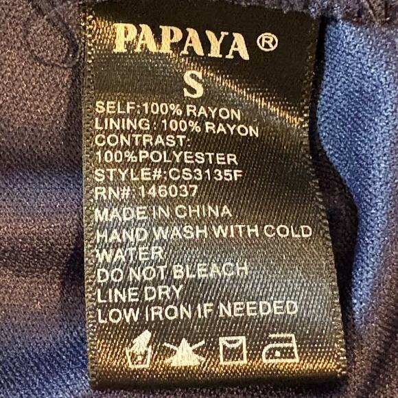 PAPAYA Backless Maxi Dress Blue Sz S Mermaid Core Fairy Core Sexy Coquette Boho - Picture 5 of 7